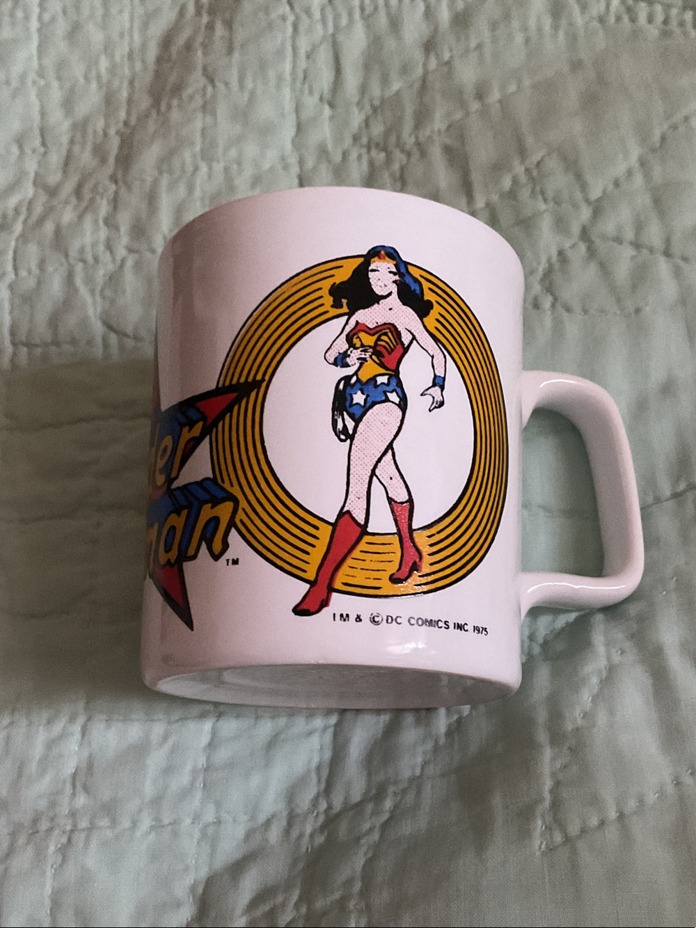 DC Comics White Mug with Red, Blue and Yellow Wonder Woman Graphic
